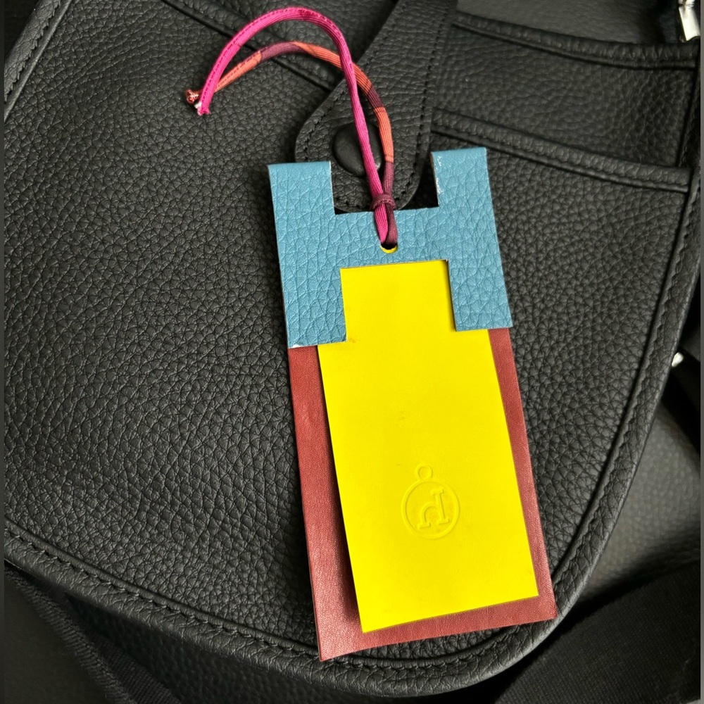 AUTHENTIC Rare Hermes leather bag charm